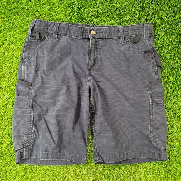 Carhartt Utility Cargo Shorts Womens 12 36x10 Navy-Blue - Picture 1 of 16